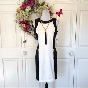 💼 Sharagano Color Block Sheath Midi Dress